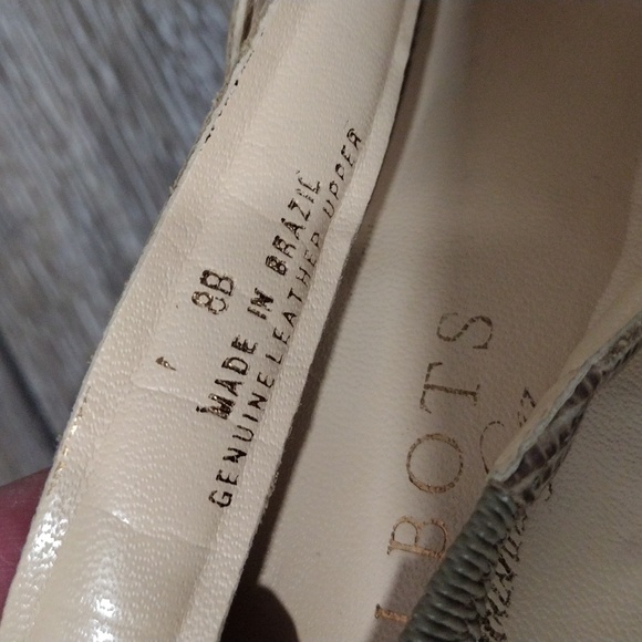 Talbots python look light brown heeled sandals. Size 8B - Picture 5 of 13